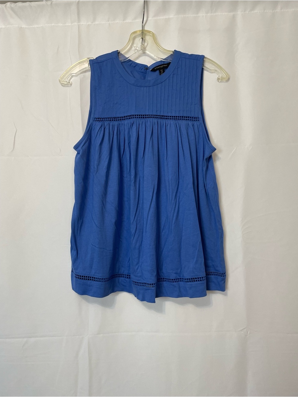 Banana Republic Pintuck Ladder-Trim Tank Blue Women’s Extra Small